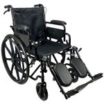 Lightweight Folding Wheelchair Elevating Padded Leg Rest Supports Self Propelled