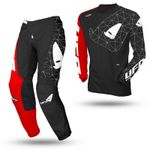 UFO MOTOCROSS KIT TECNO BLACK RED JERSEY PANTS COMBO MX OFF ROAD KIT