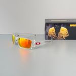 Oakley Fuel Cell OO9096 Clear Frame Red Lens Wrap Sunglasses New w/ Box