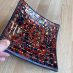 Mosaic Multicoloured Burnt Orange Gold Black 20cm Terracotta Plate Handmade 