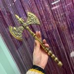 Tibetan Brass Buddhist Ritual Double Axe Nepali Old Antique heavy  