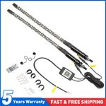 12V 3FT LED Flagpole Antenna Whip Lights & Remote Control for Tractor Ford F350