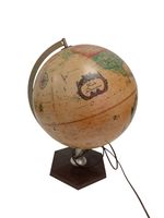 Vintage 1986 Scan Globe A S Denmark Illuminated World Globe Preloved