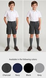 Boys George School Shorts Cargo Grey Black Navy Regular Fit Summer Uniform NEW