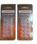 20 GENUINE JANOME SEWING MACHINE BOBBINS PLASTIC  PACK OF 2 x 10 - FITS JANOME