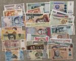 (New) Job Lot Of 42 Banknotes Foreign Currency Of The World NEW UNC Uncirculated