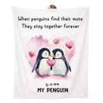 Valentines Gifts for Her Him, Christmas Anniversary 150x130 cm, Penguins