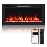WiFi Smart Electric Fireplace Heater with Voice Control, Recessed & Wall Mounted