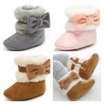 Newborn Baby Girl Bowknot Pram Shoes Toddler Anti slip PreWalker Trainers Boots