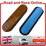 Motorcycle Front Fork Leg Reflectors Pair Curved Back Self Adhesive Amber