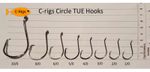 (+FREE GIFT) C-Rigs Sea Fishing Circle Hooks TUE 1/0 to  10/0 - black Nickel