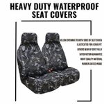 Car Van Seat Covers Heavy Duty Grey Camouflage 1+1 100% Waterproof  Front Seats