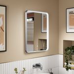 Nuie Pictor Modern Bathroom Inset Frame LED Mirror 700 x 500mm Chrome