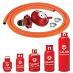 GAS BOTTLE REGULATOR POL HAND WHEEL 2m ORANGE HOSE CALOR LPG PROPANE CYLINDER