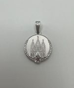 Personal Progress Medallion Young Women Womanhood Pendant Red Stone LDS Silver