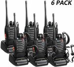 6x Baofeng BF-888S UHF PMR446 Walkie Talkies Long Range Rechargeable 2 Way Radio