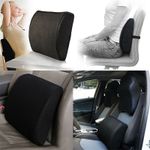 Car Memory Foam Pillow Lumbar Waist Pad Back Support Cushion Office Chair Kit