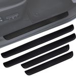 4x Rubber Car Door Scuff Plate Sill Cover Panel Step Protector Guards Universal