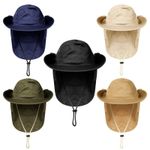 Sun Wide Brim Fishing Outdoor Cap Quickdry‑Men Bucket Boonie Hat Neck Cover Flap