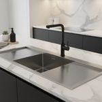 Prestige 1200 Inset Kitchen Sink Single Bowl Double Drainer Stainless Steel