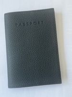 Genuine calfskin leather passport cover in DARK BLUE - Ideal gift