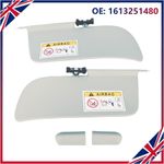 Pair of Sun Visor Set 1613251480 for Citroen C3 II 2009-2016 New