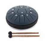 Gear4music Life 6'' Steel Tongue Drum 11 Notes D Major Navy Blue