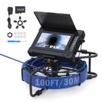 Zelcan 7" Inspection Camera Self-Leveling Sewer Camera 30M Pipe 32GB IP68