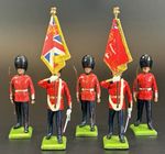 Britains - Painted Metal - Scots Guards Colour Party - Queens & Regimental Flags