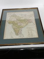 Antique 1808 Framed Map Of Hindoostan Divided Into Soubahs Vgc 15x12.5in