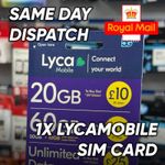 1x Lycamobile Nano SIM Card – Pay As You Go – Brand New