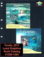 $29.75 Scott Value - 2017 TUVALU Dolphins 2 s/s South Pacific CV MNH NH UMM