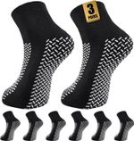 Double Tread Non Slip Hospital Socks, 3 Pairs Fall Prevention Extra Large