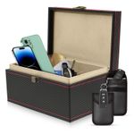 Faraday Box For Car Keys & 2 Pack Pouch Keyless Signal Blocking Anti-Theft RFID