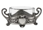 Vintage / Antique 800 Silver & Removeable Glass Liner Ornate Salt Cellar