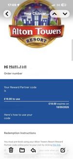 Alton Towers Voucher £18
