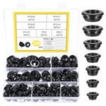 200 Pcs Rubber Grommets for Wiring, Cable Grommets for Holes, 7 Sizes Black Cond