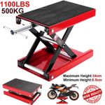 500KG Motorbike Motorcycle Table Bench Workshop Scissor Lift Jack Stand Paddock
