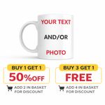 Personalised Mug Custom Photo Text Cup Name Gift Birthday Christmas Fathers Day