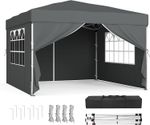 3m x 3m Pop Up Gazebo with Sides, UPF 50+ Folding Canopy Tent