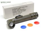British Army Mini Angle LED Torch Flashlight + Filter Olive Green Cadet Military