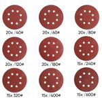 SHALL 160pcs 125mm Sanding Discs,  40/60/80/120/180/240/320/400/600 Mixed Grit