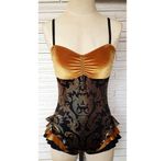 Handmade Circus Arial Rave Leotard Bodysuit Dance Costume Size  Medium