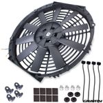 14" 12V MOTORSPORT PERFORMANCE RADIATOR INTERCOOLER STRAIGHT BLADE FAN KIT