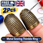 Sewing Thimble for Hand Sewing Metal Finger Protector Hand Stitching DIY Tool`UK