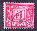 GB postage due SG D2wi 1d carmine 1914-22. Used.  Ref FF12