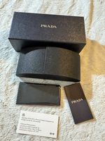 PRADA Sunglasses Case Large Black Hard Shell with Blue Box and Cleaning Cloth