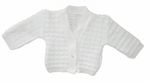 Baby Boy Girl White Knitted Cardigan V-Neck Button Newborn 0-12 Months
