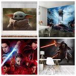 3D Star Wars Yoda Wallpaper Boys Bedroom Wallpaper Living room Wall Mural Gift
