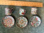 3 Chinese Antique Rose Medallion Demitasse Cups